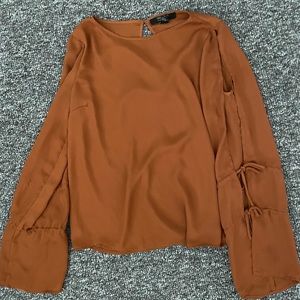 Burnt Orange, long sleeve blouse